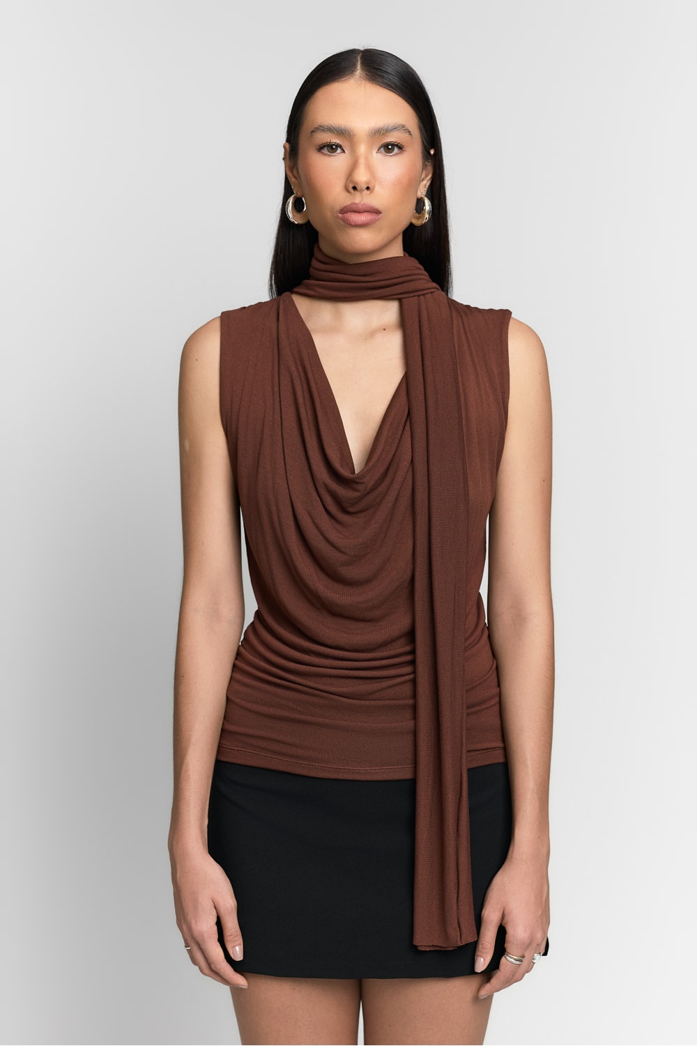 Blusa de Malha Arrivo Marrom