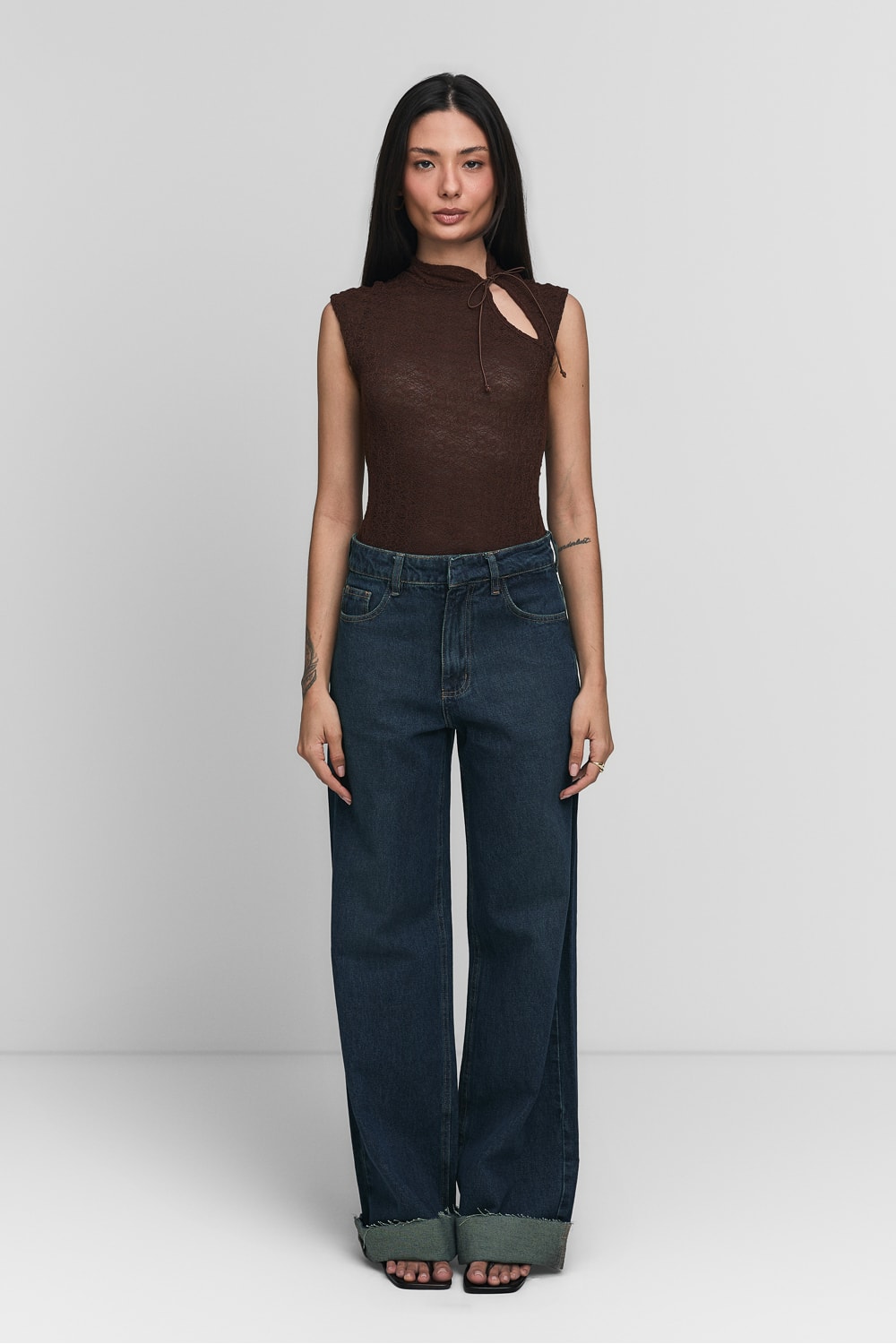 Blusa De Renda Nero