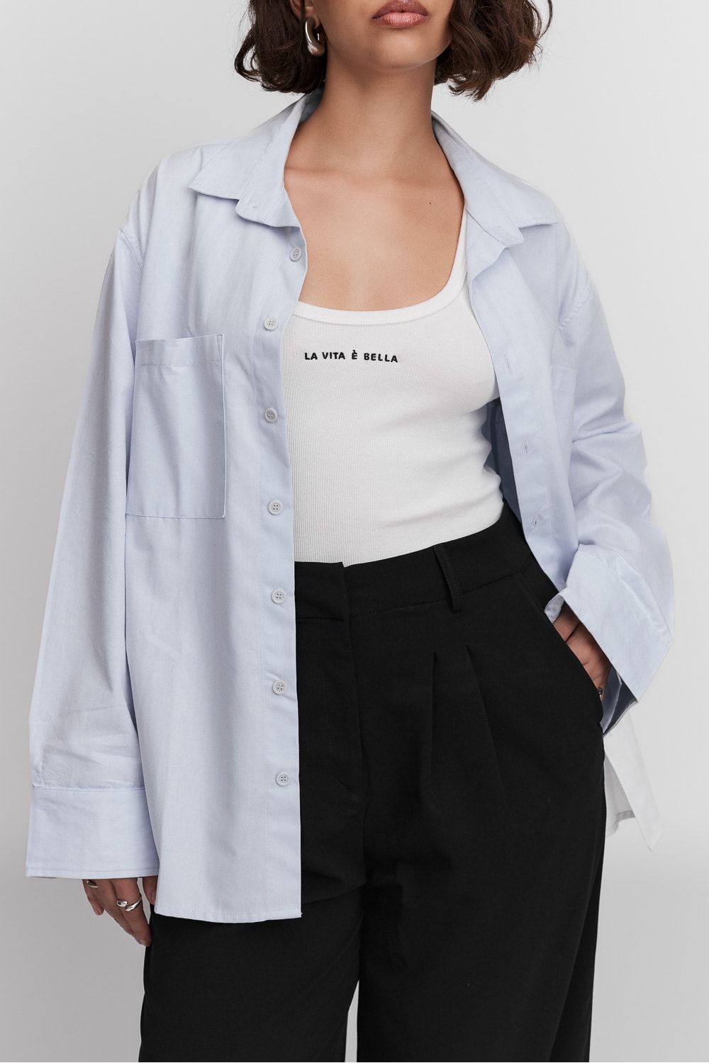 Camisa Oversized Dimensione Azul