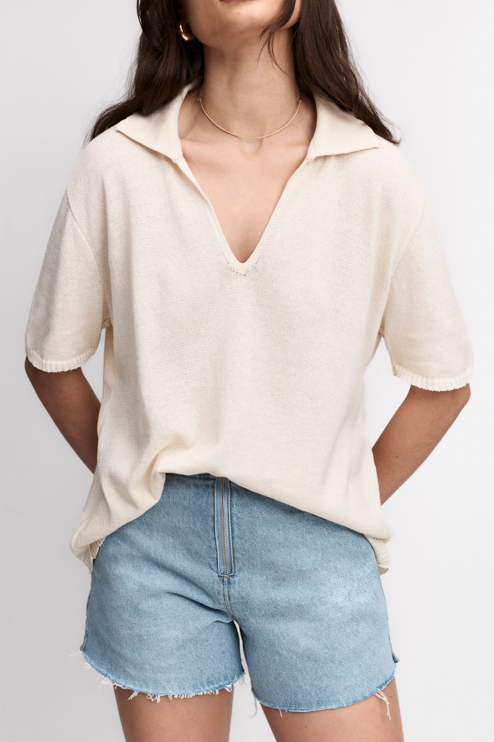 Camisa Polo Liz em Tricot Feminina: Elegância Casual | Guardaroba